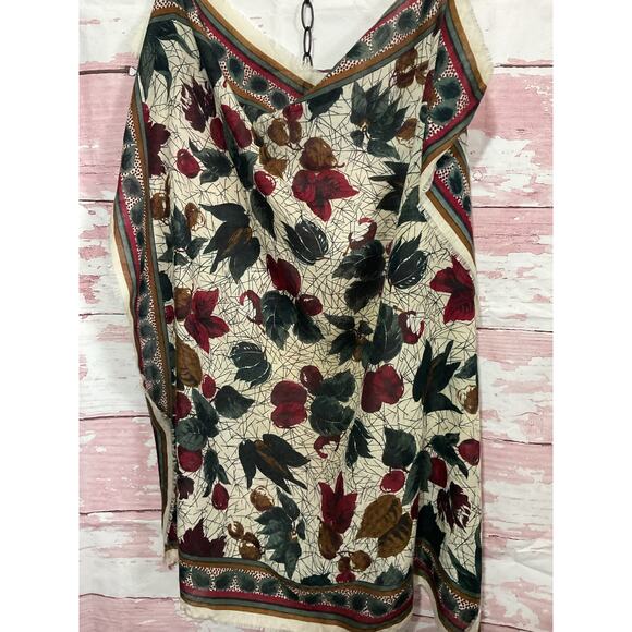 Vintage Leaf Patterns Polyester Scarf 35 x 35 - Picture 7 of 8